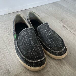 Sanuk Rounder Mens Slip On Loafers Charcoal Surfer Beach Size 8